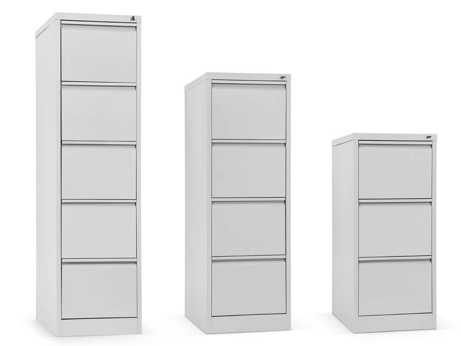 Modelos de 3 tipos de Kardex. 5, 4 y 3 cajones