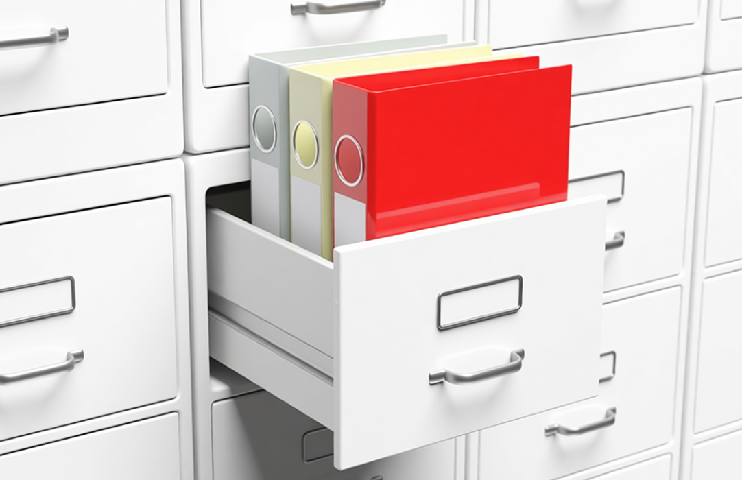 Kardex Metálicos Blancos con Archivadores